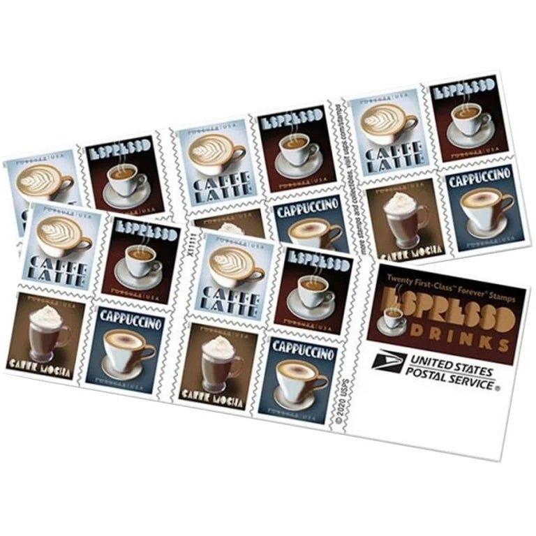 1 sheet - 2021 Expresso Drinks Forever Stamps