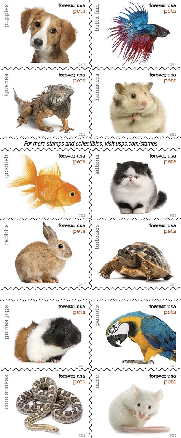 1 Sheet - 2016 Pets Forever Stamps