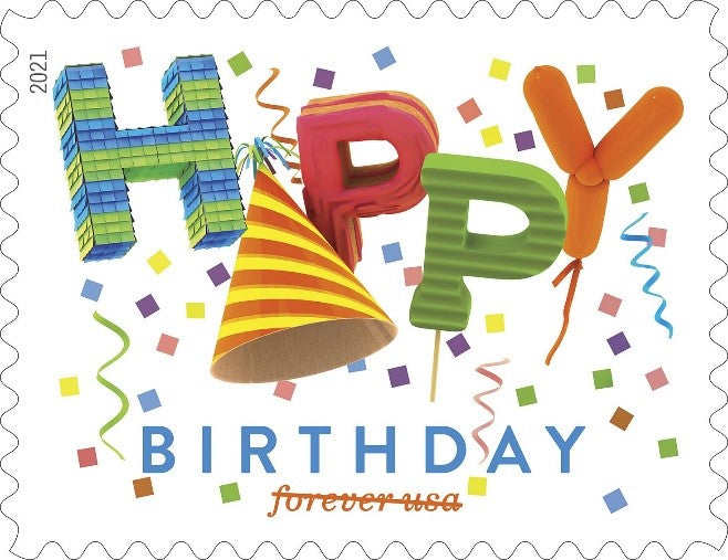 1 Sheet - 2021 Happy Birthday Forever Stamps