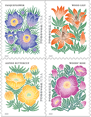 1 Sheet - 2022 Mountain Flora Forever Stamps