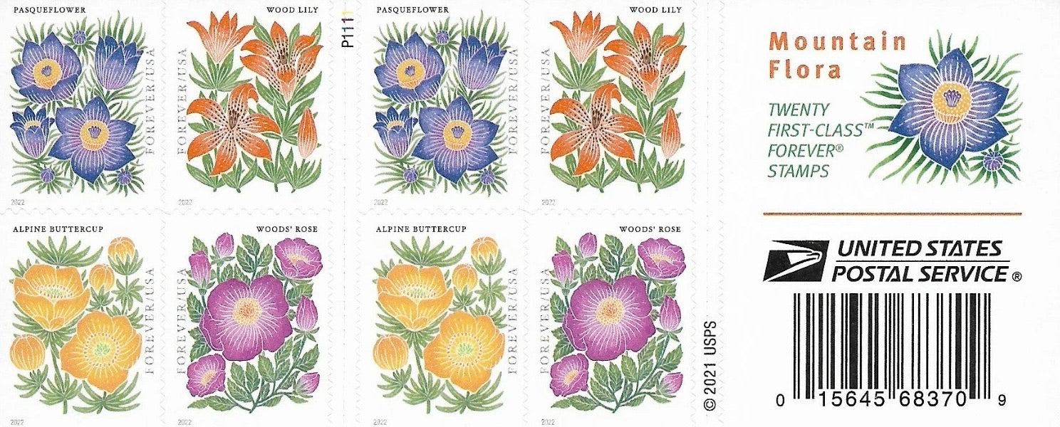 1 Sheet - 2022 Mountain Flora Forever Stamps